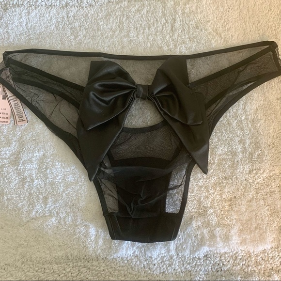 Victoria's Secret Mesh Bow Cheeky Panty L - Picture 4 of 8